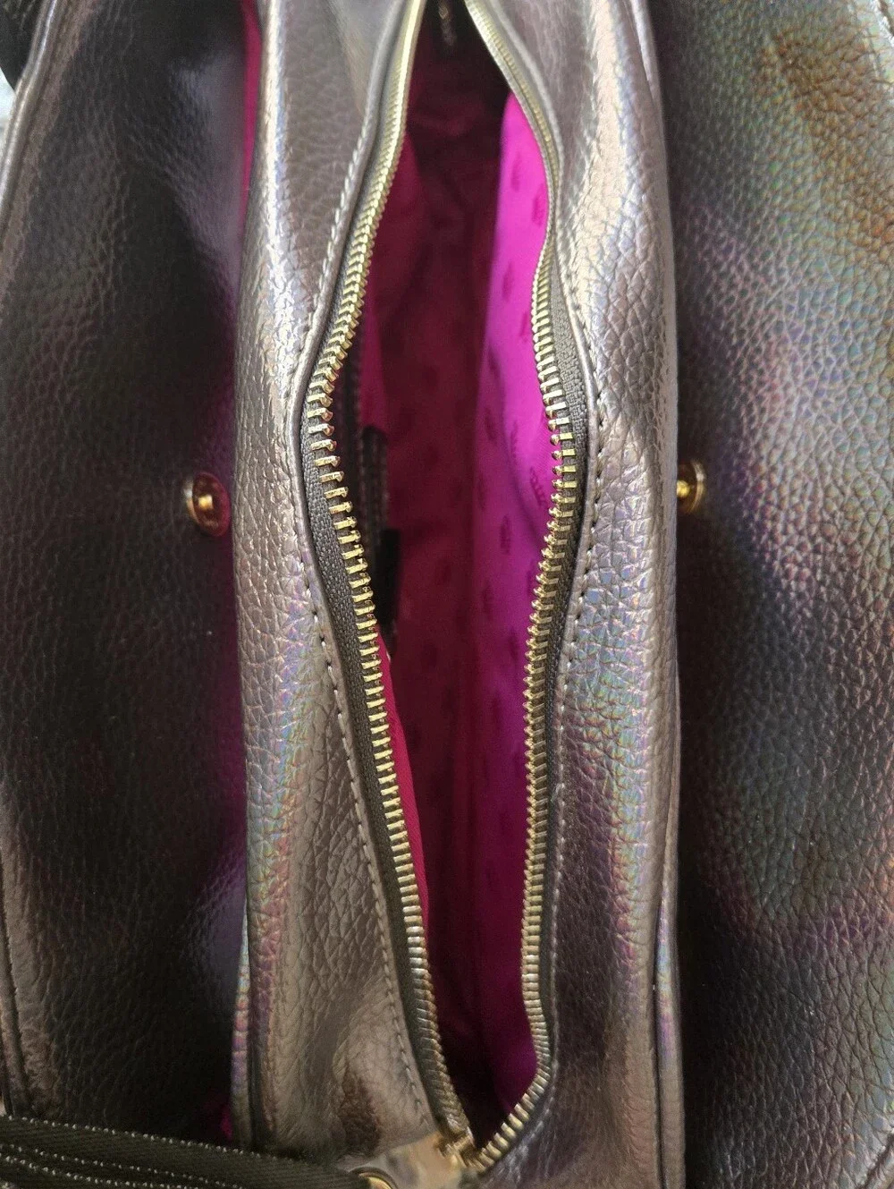 JUICY COUTURE Holographic Metallic Heart Locket Satchel Bag